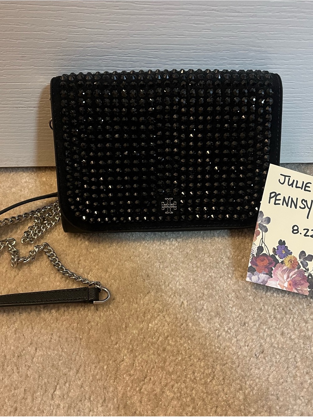 Tory Burch Emerson Crystals Wallet on Chain